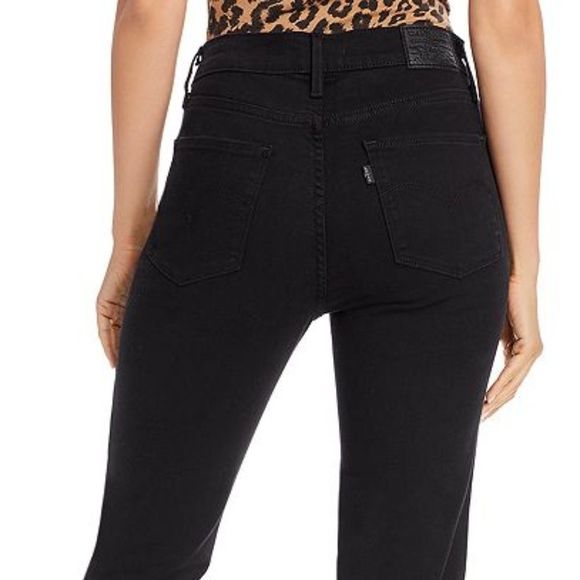 LEVI'S 724 Women's High-rise Cropped Straight-leg Jeans In Black Pixel - Picture 6 of 9
